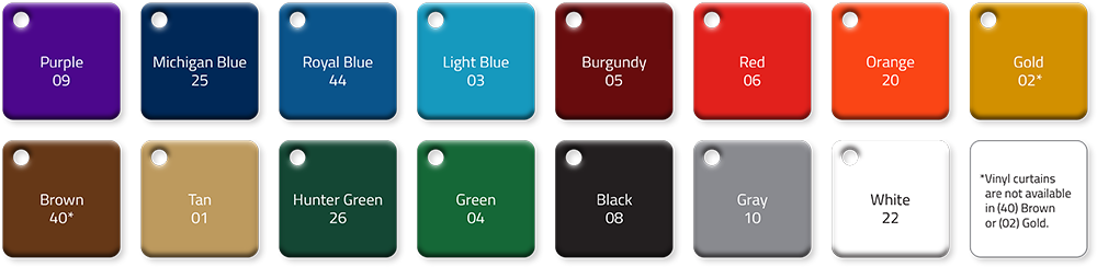 Interkal Color Chip Selection brochure cover for telescopic bleacher seating