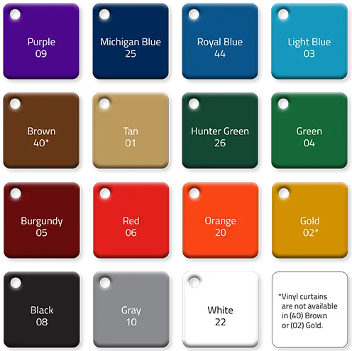 Interkal Color Chip Selection brochure cover for telescopic bleacher seating
