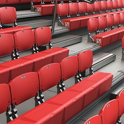 Interkal ComfoBack Contoured Backrest System for telescopic bleacher installations
