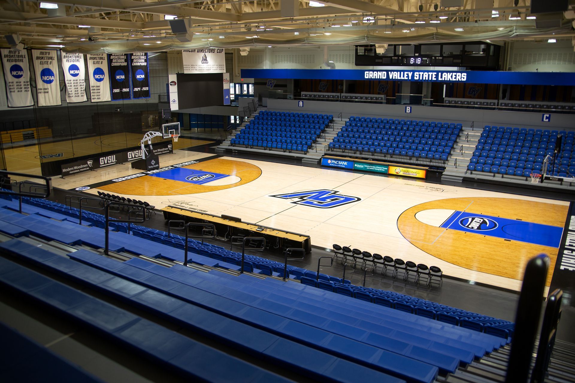 A view of the ESM bleachers and VISION Chairs at Grand Valley State University