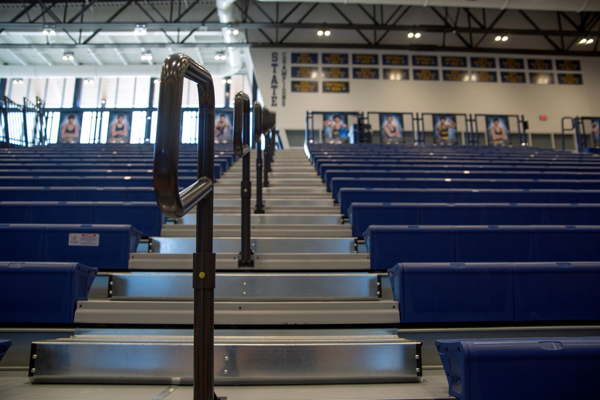 The award-winning gymnasium at Hudsonville High School, featuring EXCEL Seat Modules provides everyone with an amazing view.