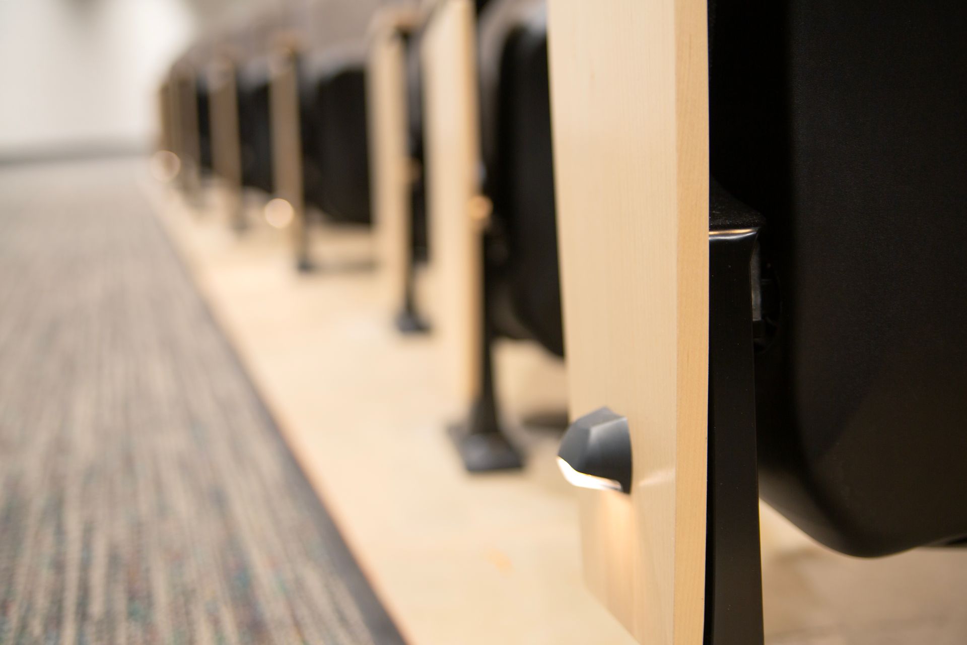 The auditorium at Montbello High School in Colorado, featuring ODYSSEY Auditorium Chairs with hardwood armrests, end panels.