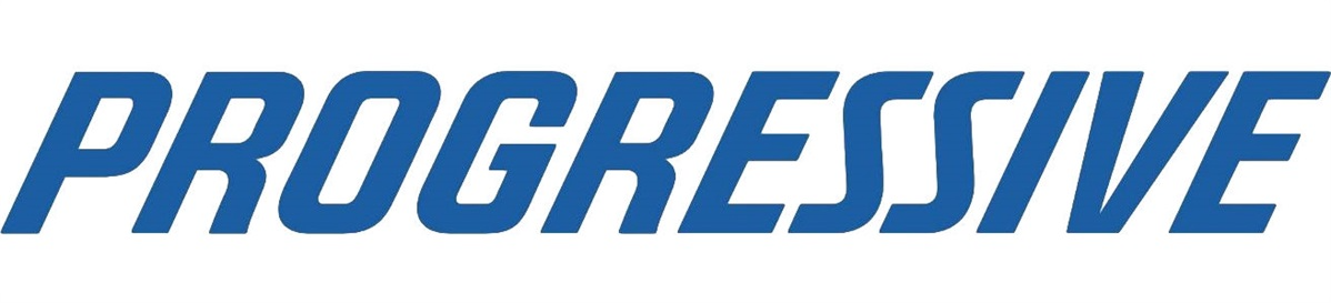 The word progressive is written in blue on a white background.