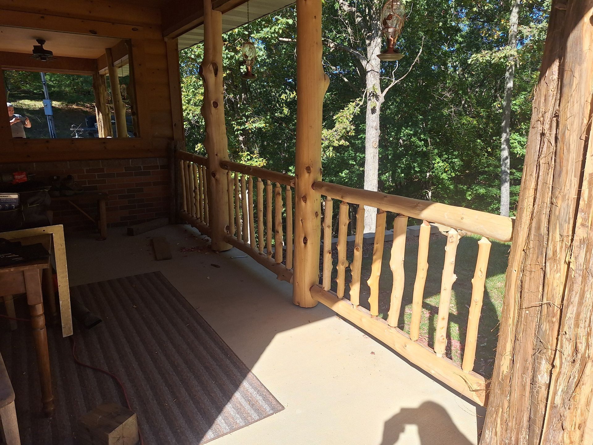 Porch railing made of cedar