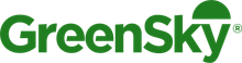 GreenSky green logo with stylized sun over the “y”