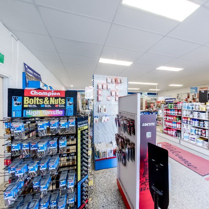 A Store With a Sign That Says Champion Bolts and Nuts — Coffs Harbour Bearing Centre in Coffs Harbour, NSW