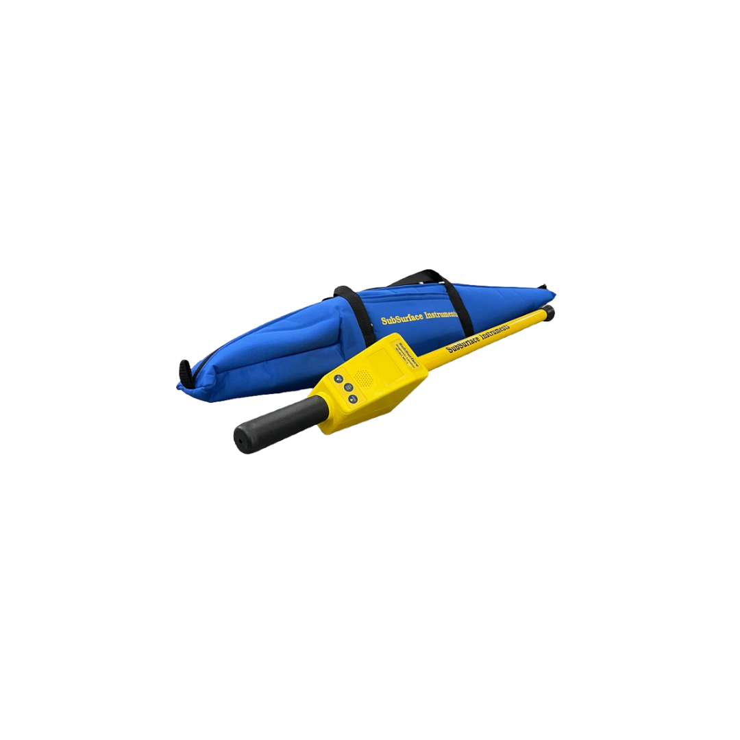 Blue and yellow rescue sled with black handle on white background