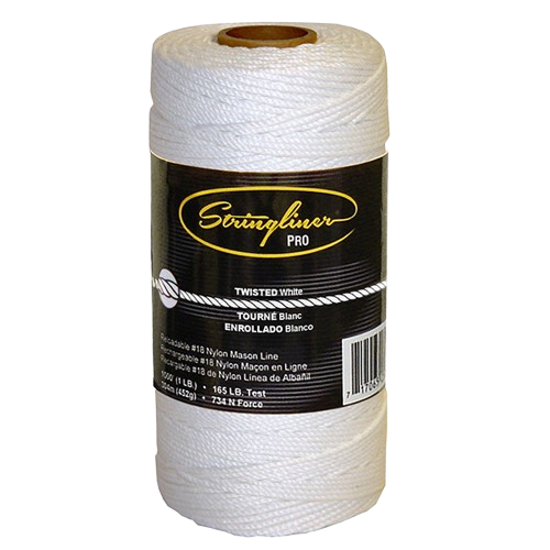 White Stringliner Pro twisted nylon twine spool with black and gold label on a white background