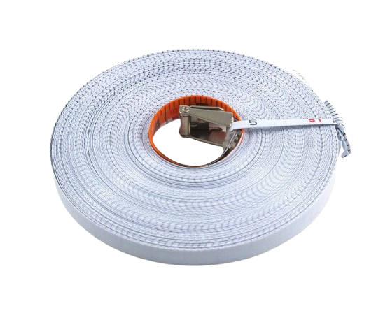 Coiled white LED strip light reel with attached connector and orange center spool
