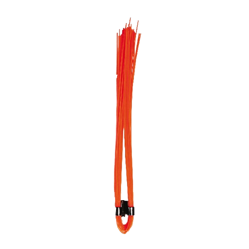 Orange cord bundle with a small black-and-orange loop at the bottom
