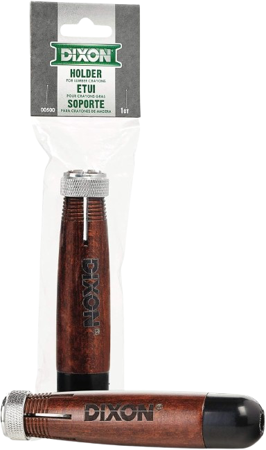 Dixon holder with wooden handle and black metal tip in retail packaging