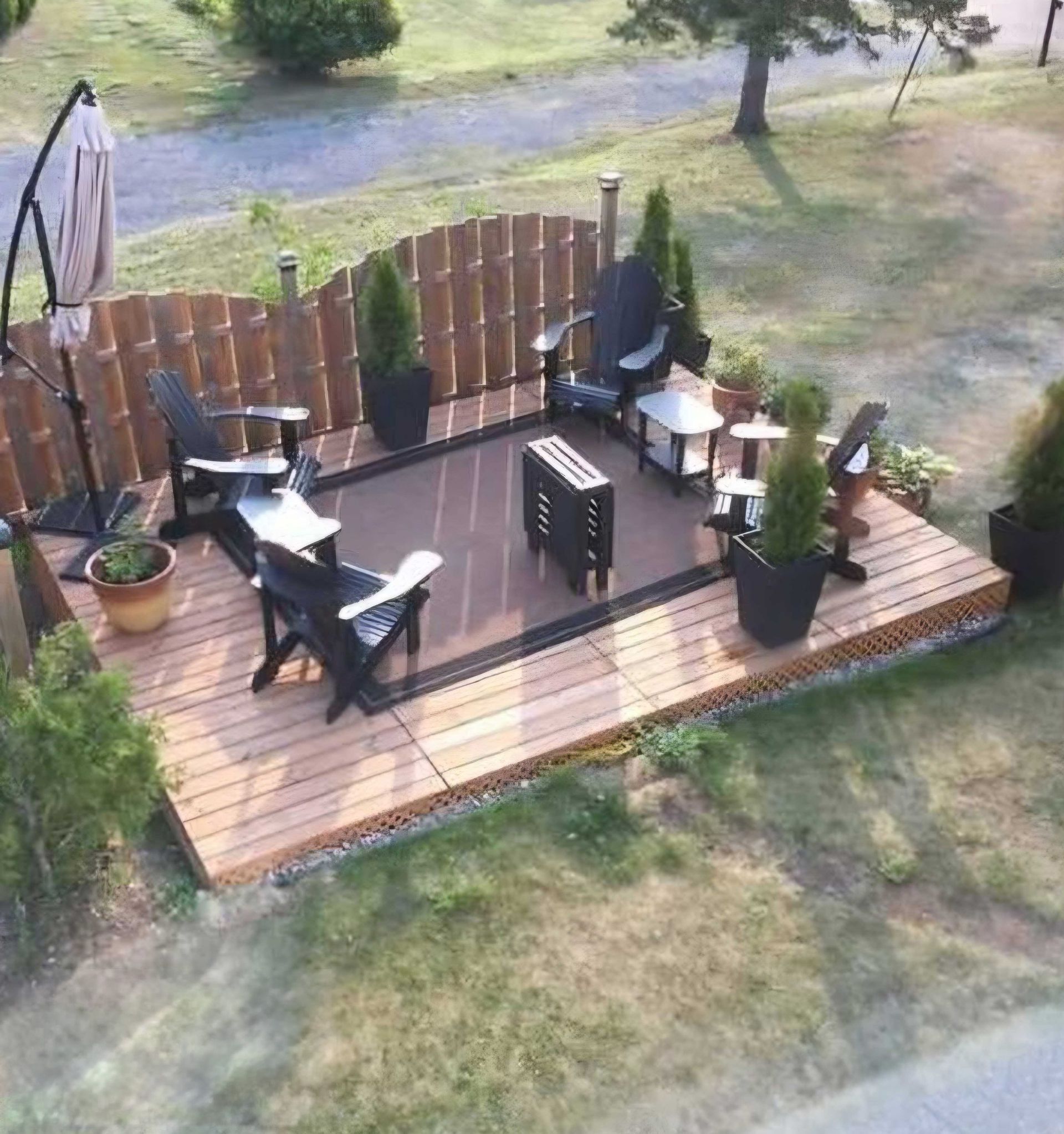 Terrasse en bois traité