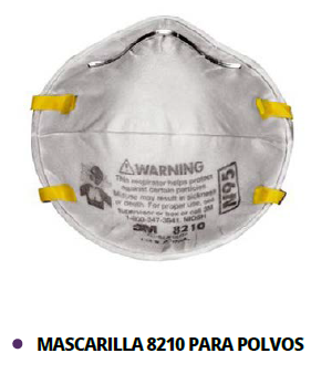 MASCARILLA 8210 PARA POLVOS