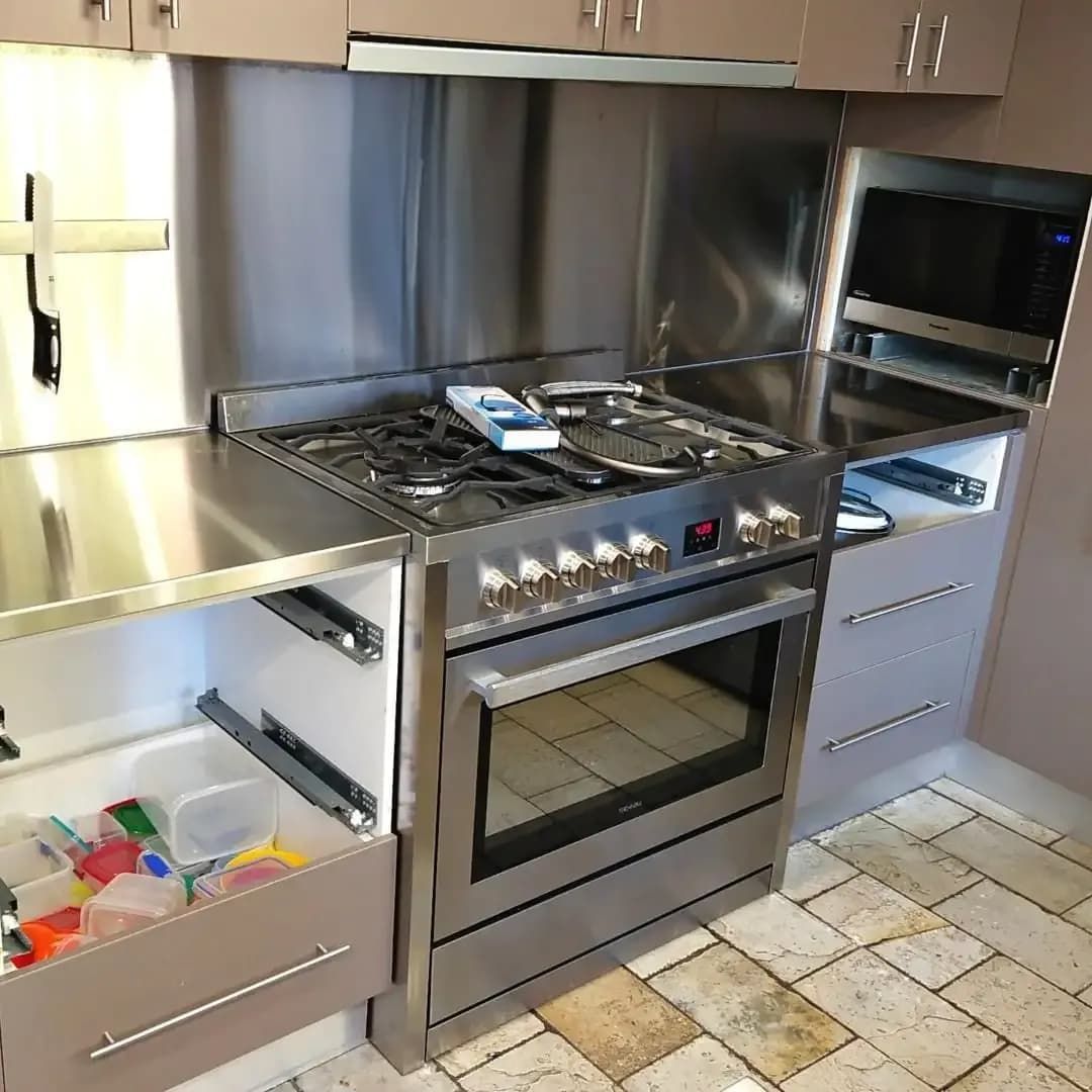 Stainless Steel Stove and Oven in a Modern Kitchen — Highlander Metals in Kirrawee, NSW