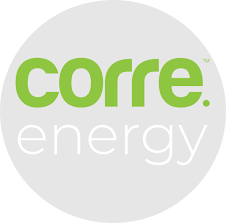 Het logo van Corre Energy met het groene 