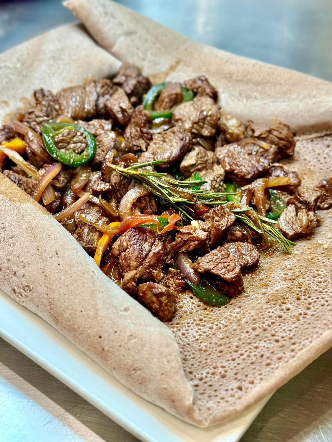 Savory crepe with meat