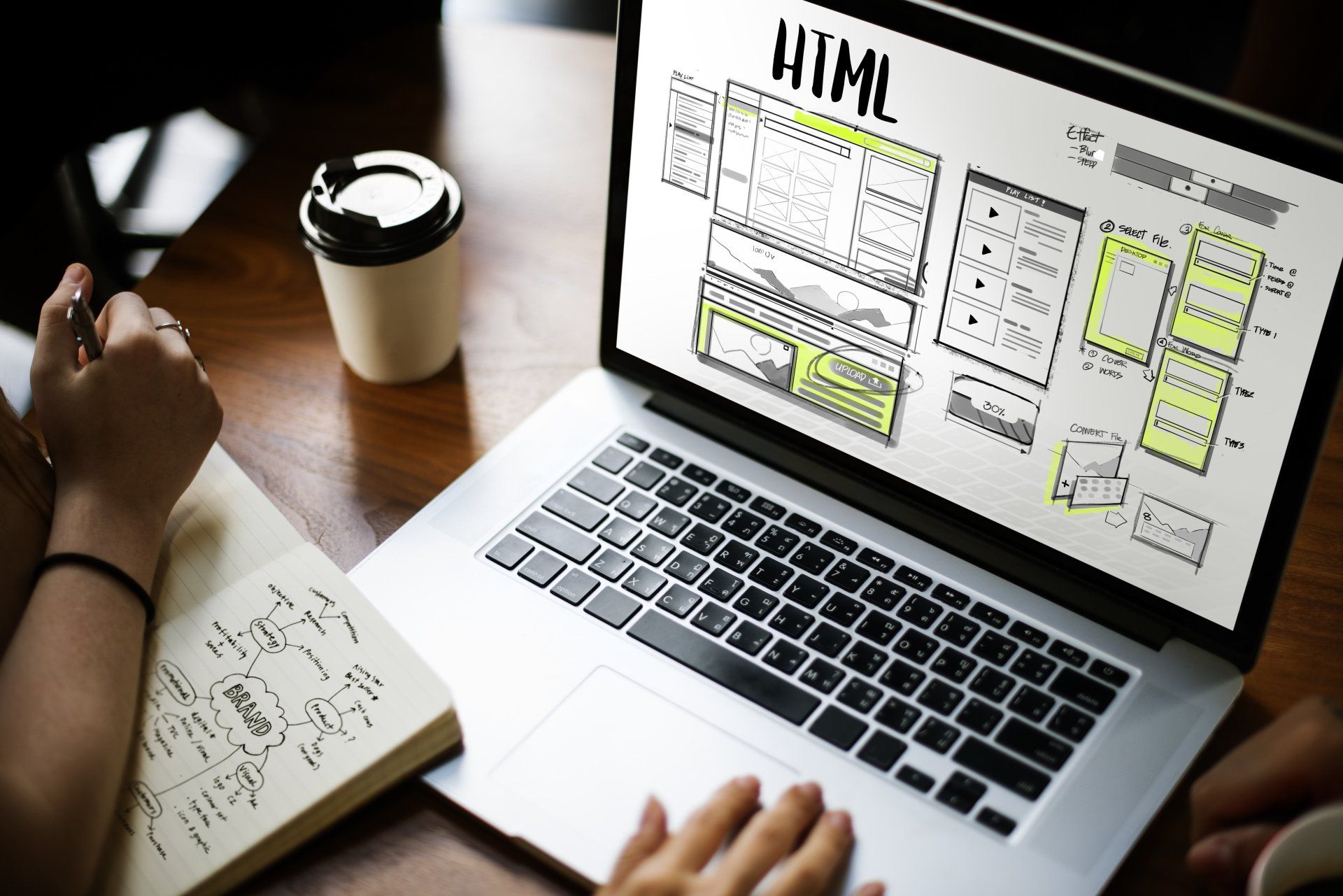person designing web page