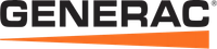 American Electric LLC | A black and orange logo for generac on a white background