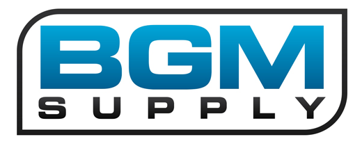 BGM Supply logo with blue and black text inside a rounded rectangle border