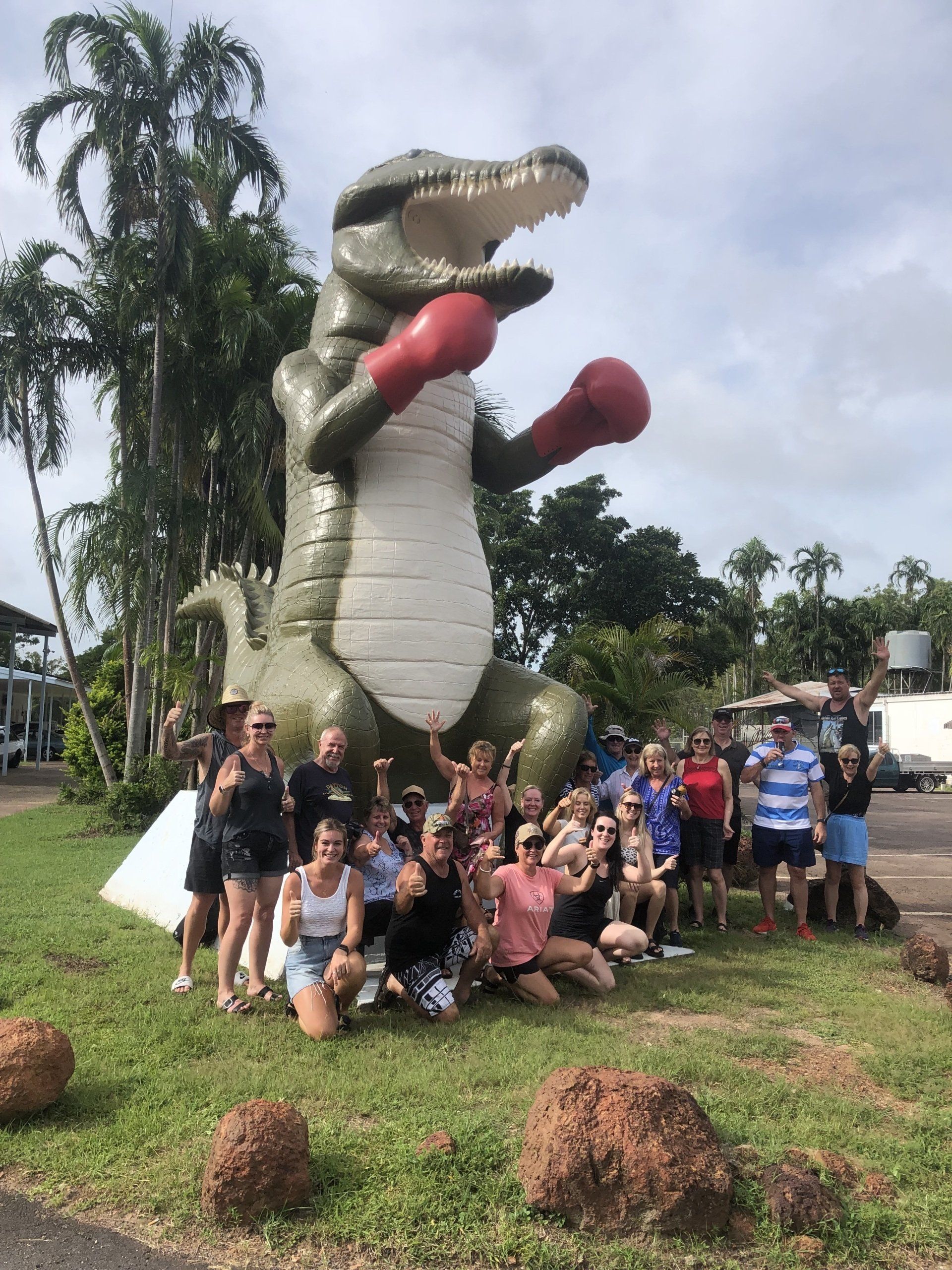 a picture with the boxing crocodile