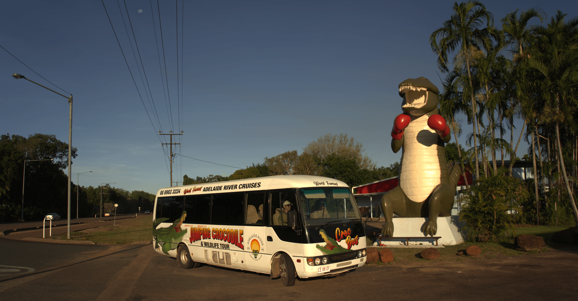 our tour bus at the boxing crocodile