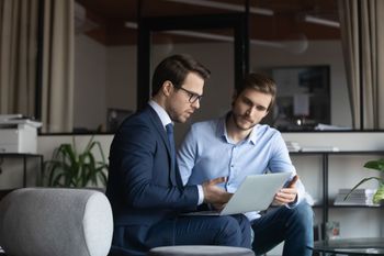 agent interview with a businessman