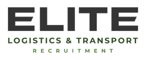Elite Logistics & Transport Recruitment logo in dark grey and green text.