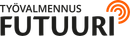 A black and orange logo for a company called Työvalmennus Futuuri