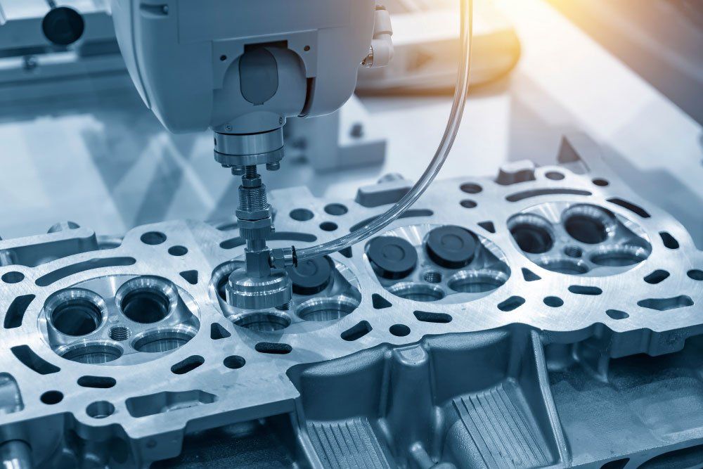 The boring machine make the hole at the cylinder head — Illawarra Car Service Centre In Oak Flats NSW