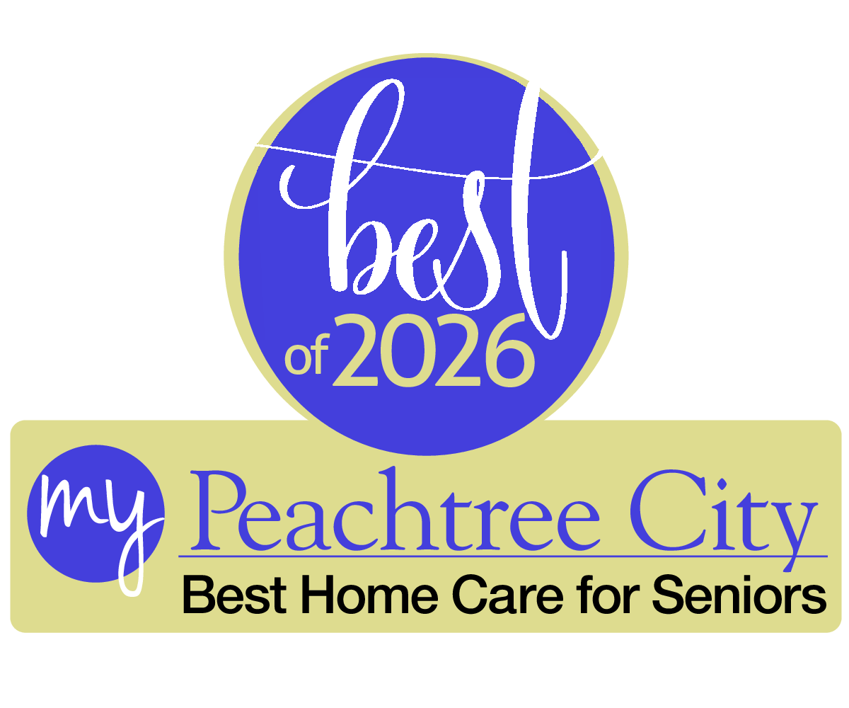 Peachtree City Best Home Care for Seniors logo with “my best of 2026” badge in blue and gold