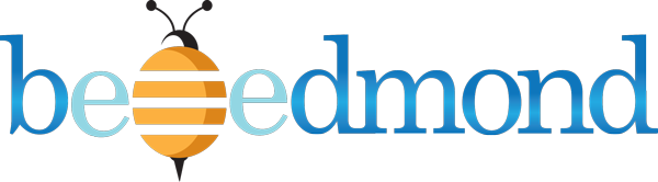 Be Edmond logo with a stylized orange-and-black bee forming the letter o