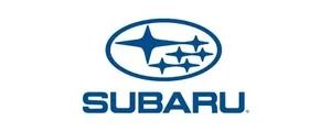 Subaru logo in blue with stylized stars and wordmark on a white background