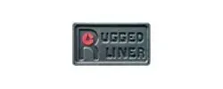 Logo with red cat head and the words “UGGED LINER” in gray on a black rectangle