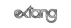 Stylized black logo reading “extang” on a white background