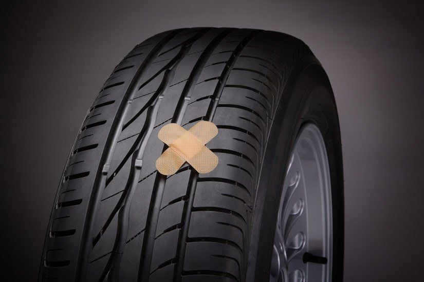 Car Tire With Bandage Over a Cut — Wheel Alignment Centre in Braitling, NT