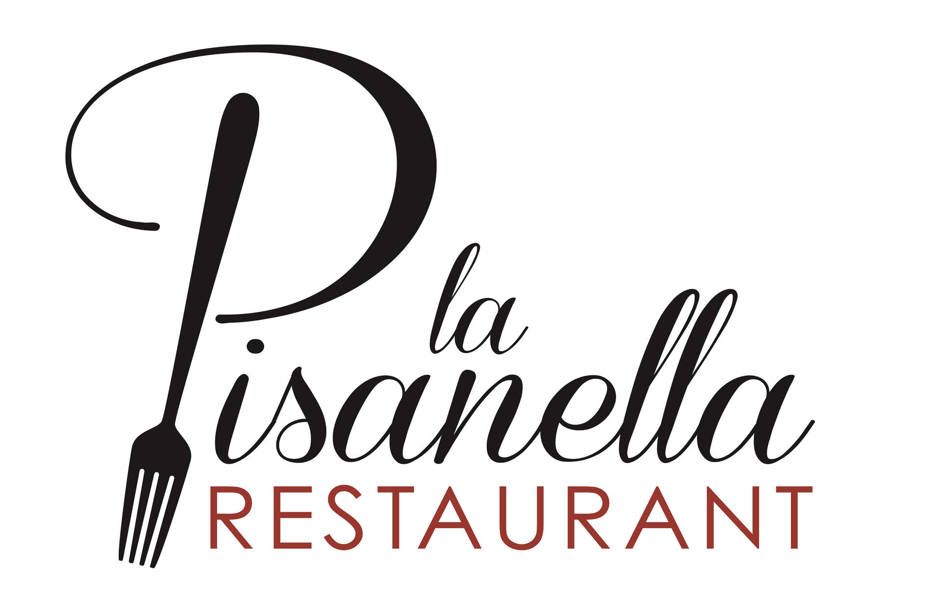 Logo per il Ristorante La Pisanella con forchetta