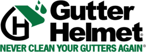 Logo for Gutter Helmet, with the words