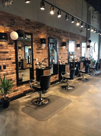 Interior of salon with salon chairs