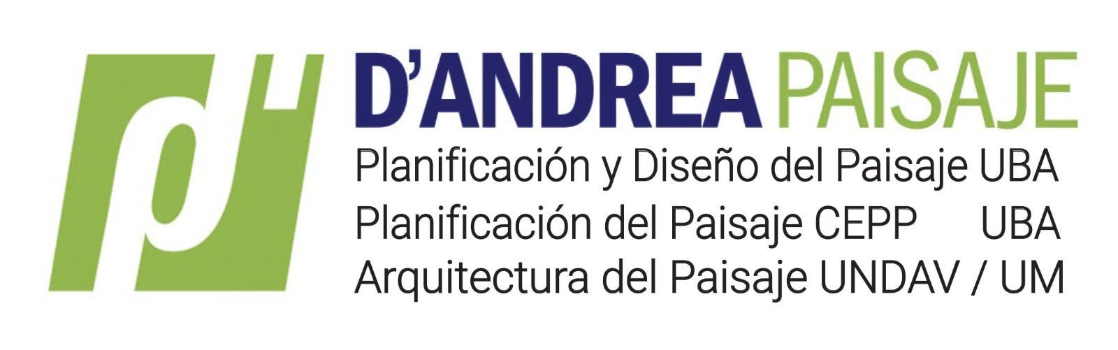Un logotipo verde y azul para d'andrea paisaje