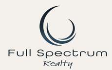 Full Spectrum Realty logo with stylized blue crescent and gray text on white background