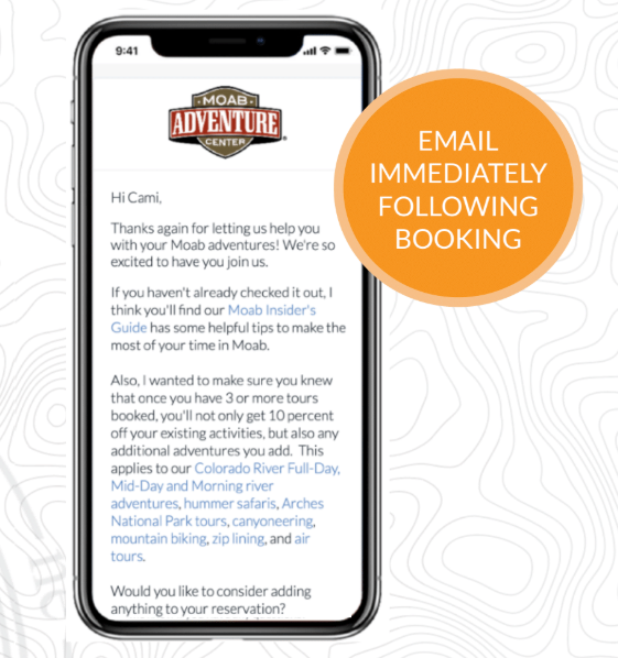 booking confirmation via email on a phone