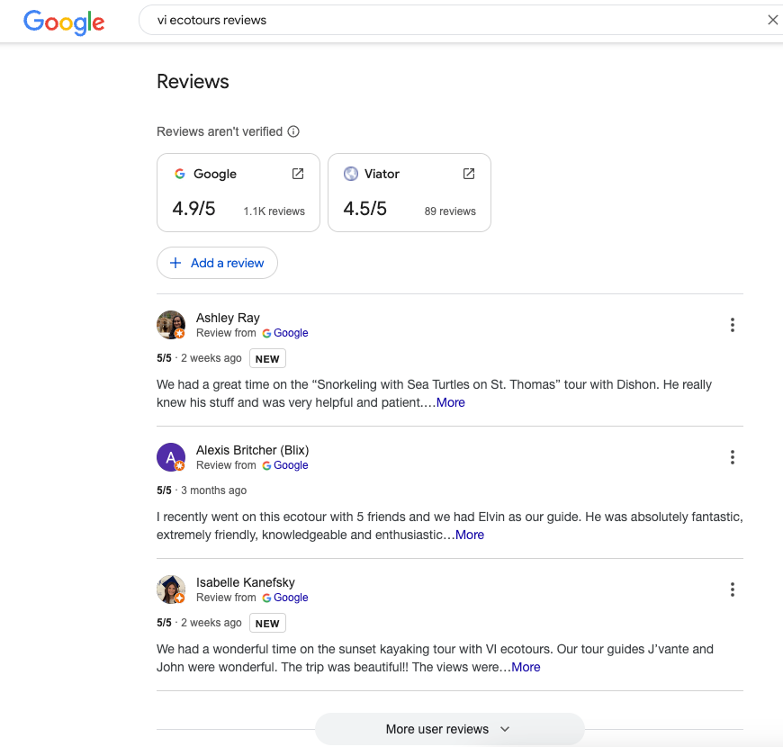 online google reviews