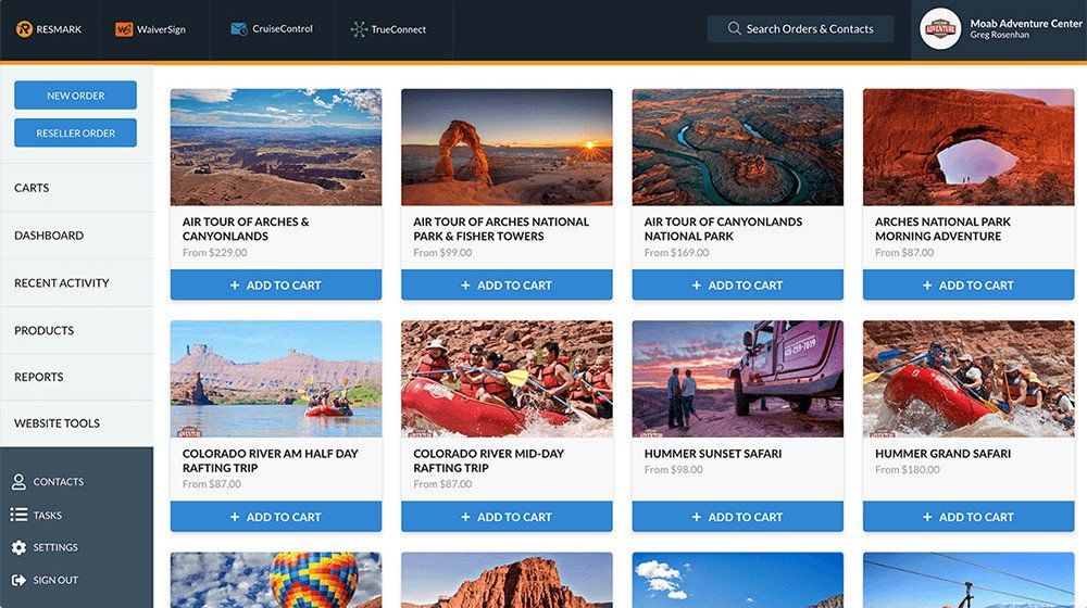 Book a trip page - Resmark
