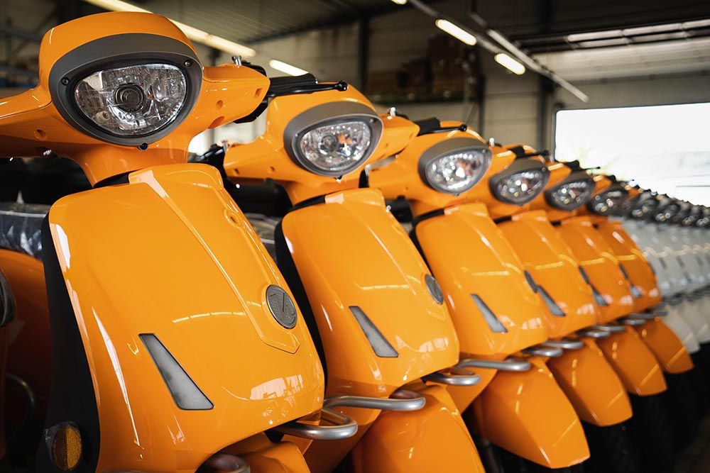 Line of mopeds