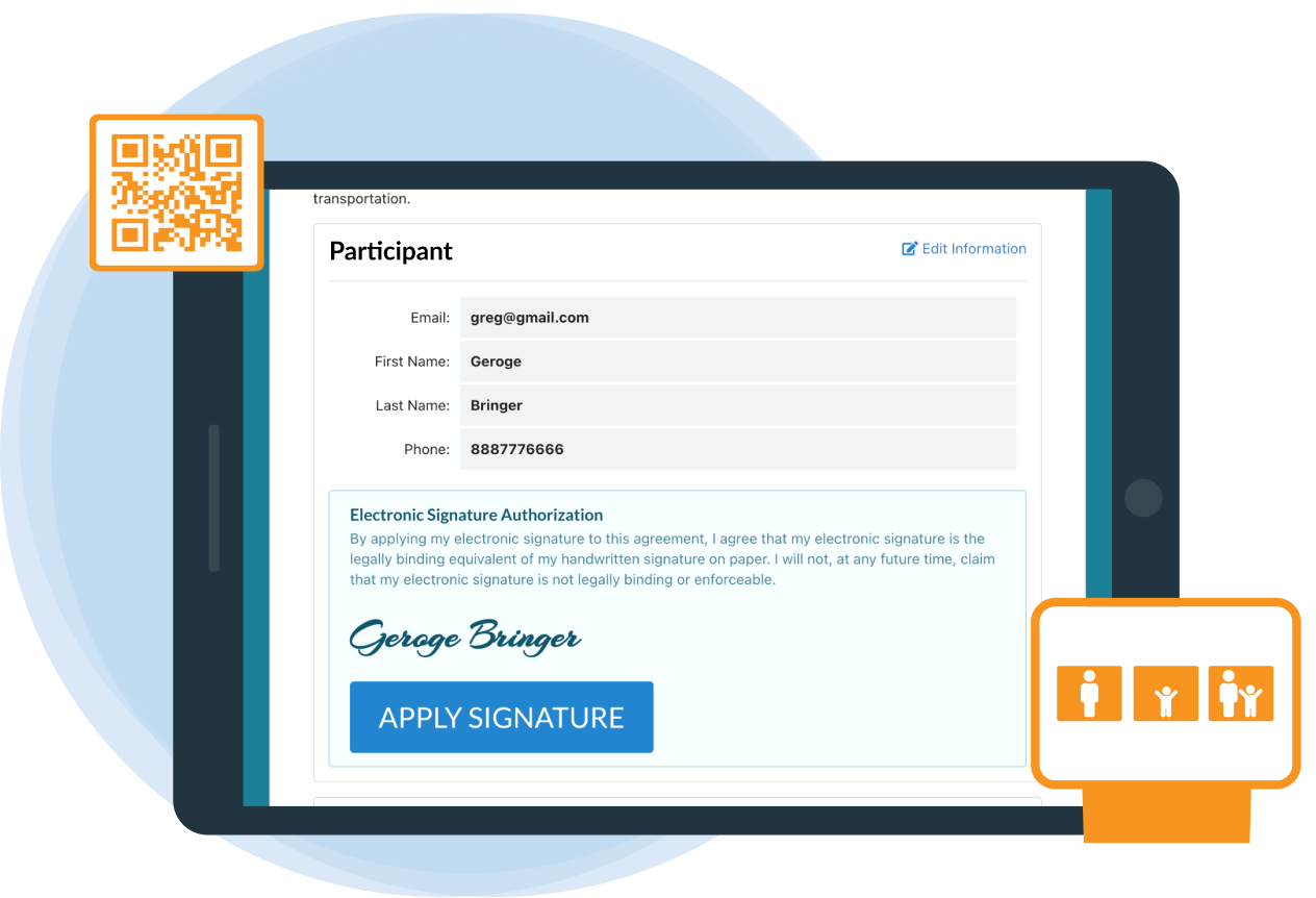 Waiver on a tablet