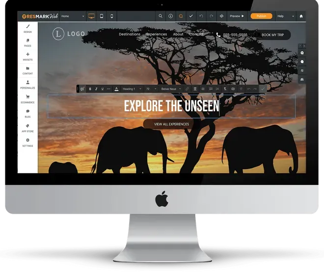 Nature website on computer
