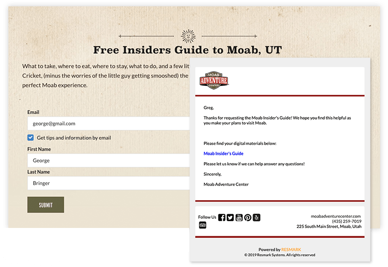 tour operator follow up email for lead nurturing