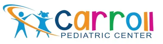 The logo for the carroll pediatric center is very colorful