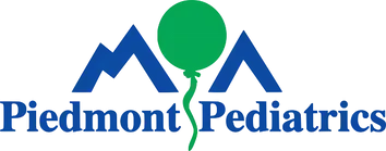 A blue and green logo for piedmont pediatrics