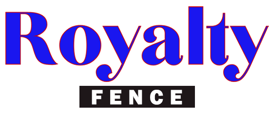 Royalty Fence logo in blue and black text on a white background